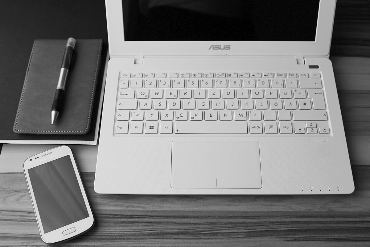 Clean laptop workspace